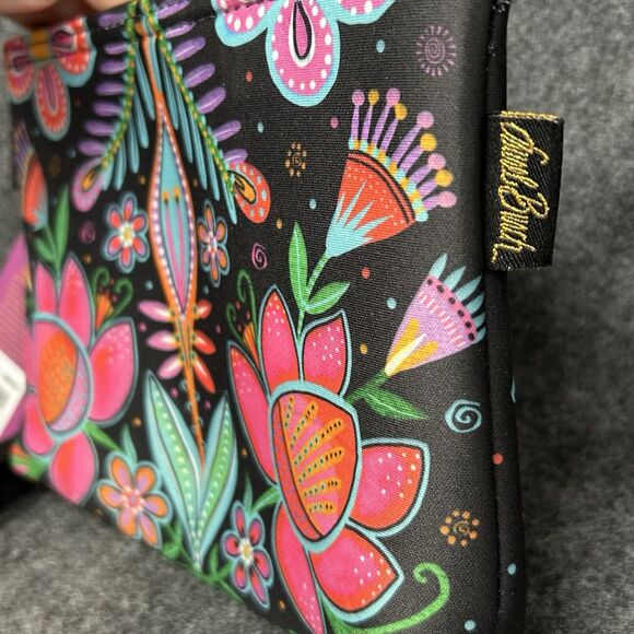 Laurel Burch Wristlet Colorful Floral Soft Neoprene Texture Detachable Strap NEW - Picture 3 of 10